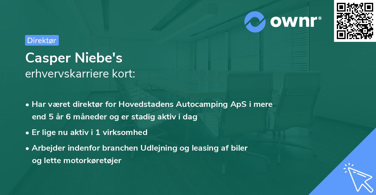 Casper Niebe's erhvervskarriere kort