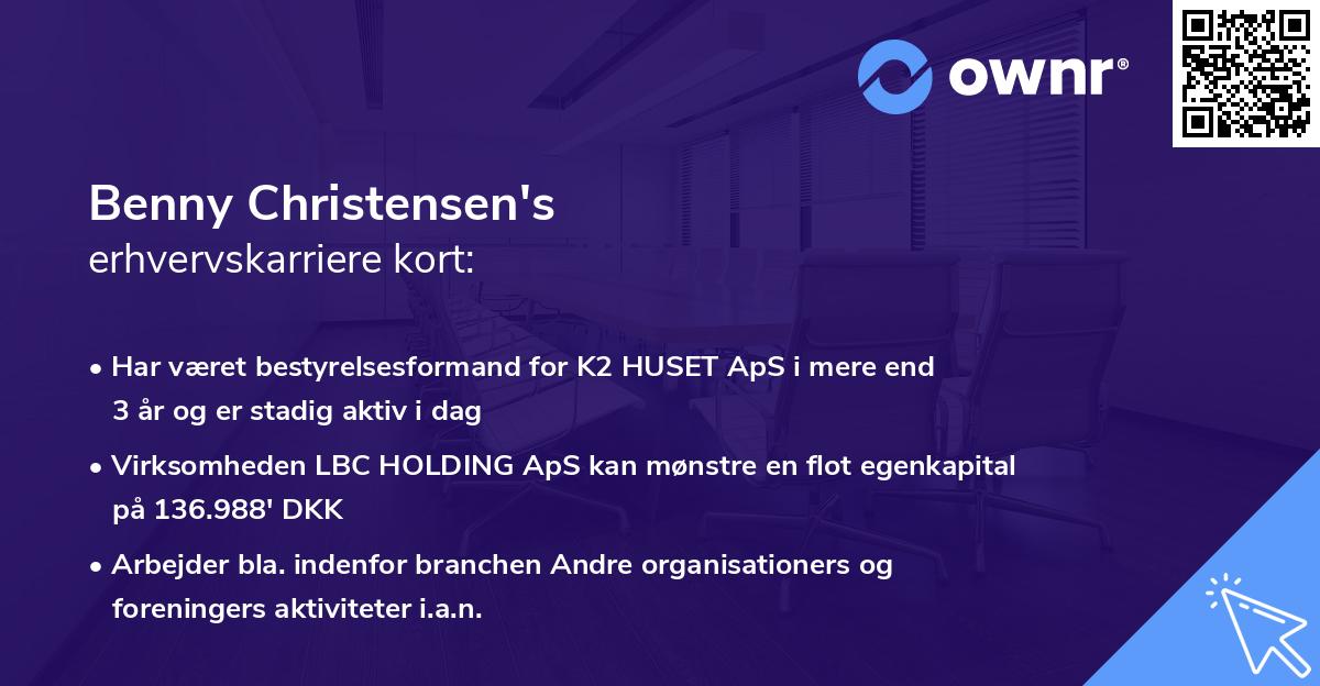 Benny Christensen's erhvervskarriere kort