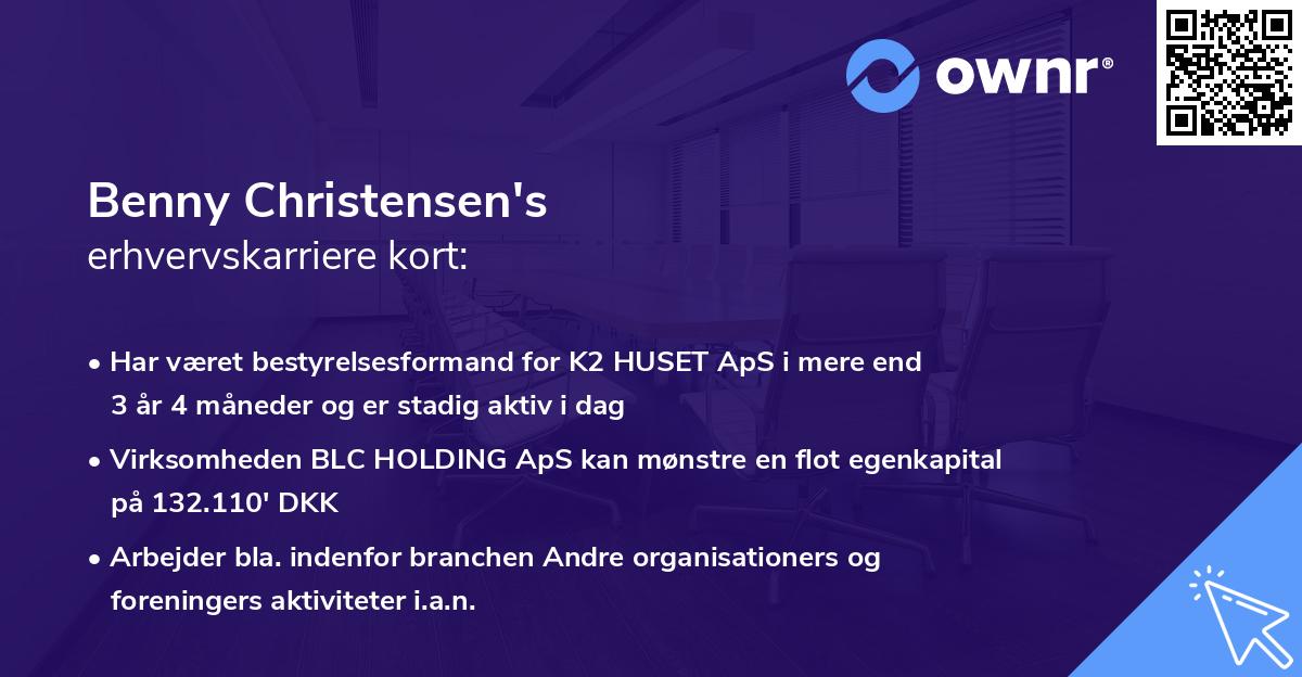 Benny Christensen's erhvervskarriere kort