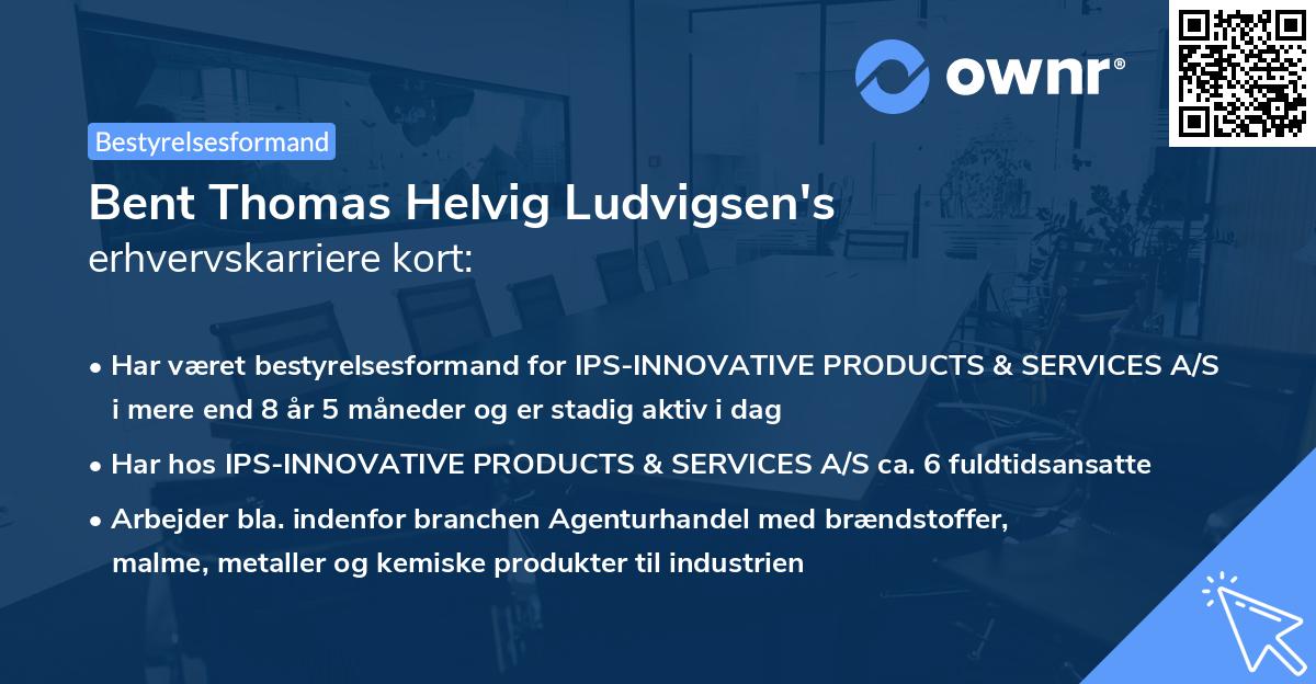 Bent Thomas Helvig Ludvigsen's erhvervskarriere kort