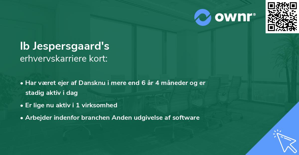 Ib Jespersgaard's erhvervskarriere kort