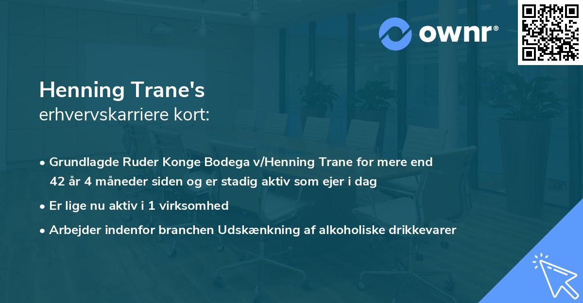 Henning Trane's erhvervskarriere kort