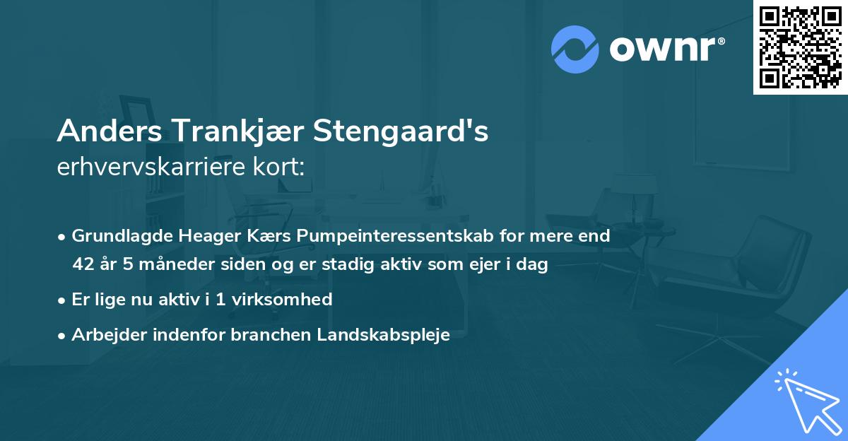 Anders Trankjær Stengaard's erhvervskarriere kort