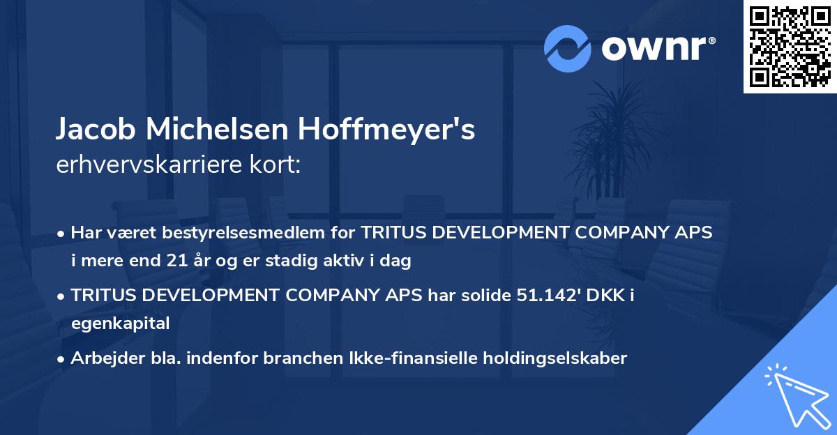 Jacob Michelsen Hoffmeyer's erhvervskarriere kort