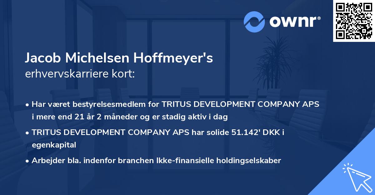 Jacob Michelsen Hoffmeyer's erhvervskarriere kort