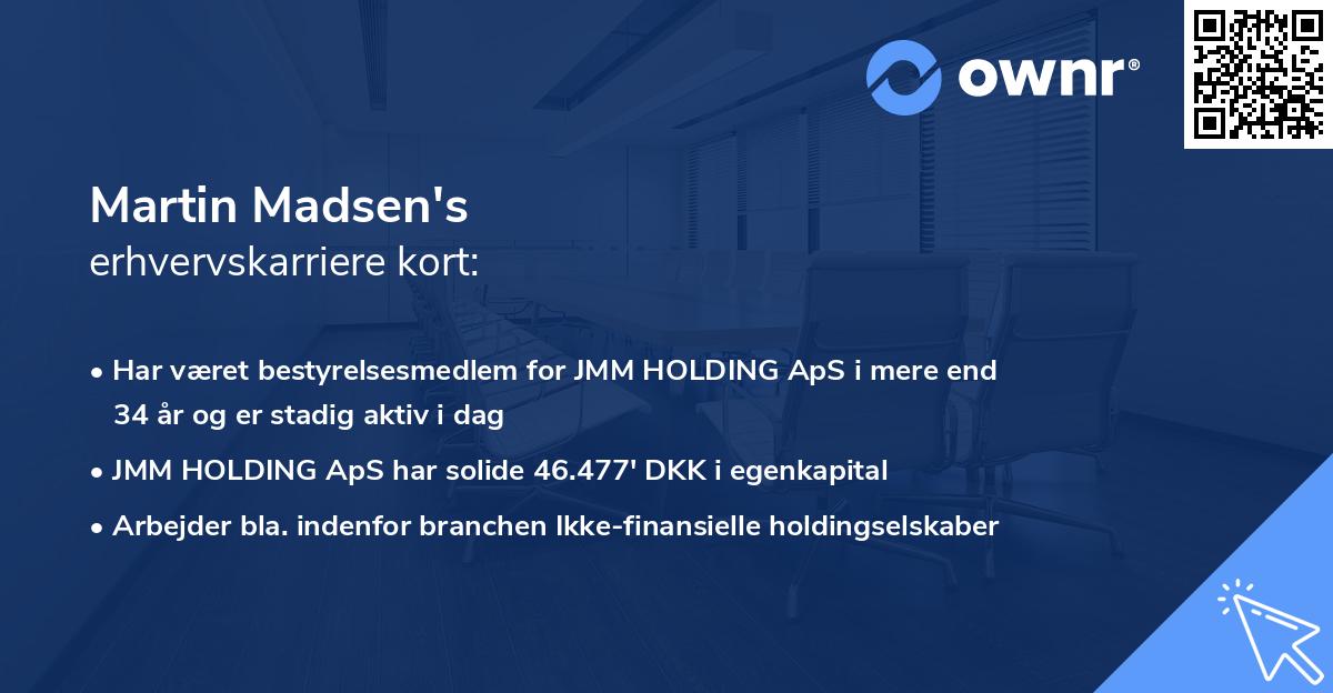 Martin Madsen's erhvervskarriere kort