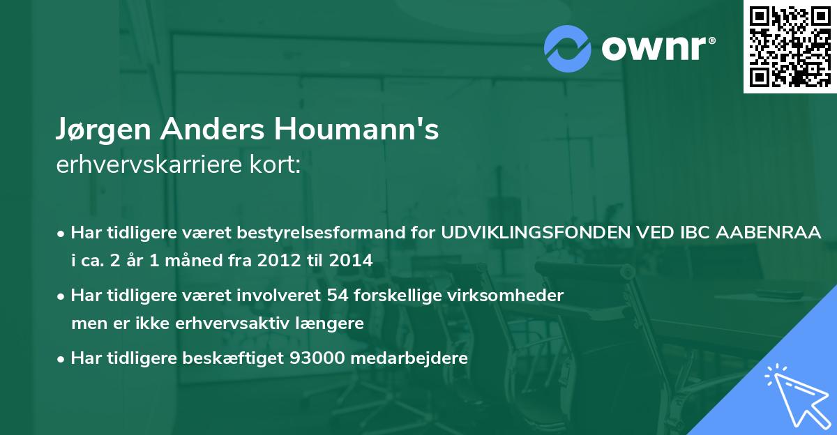 Jørgen Anders Houmann's erhvervskarriere kort