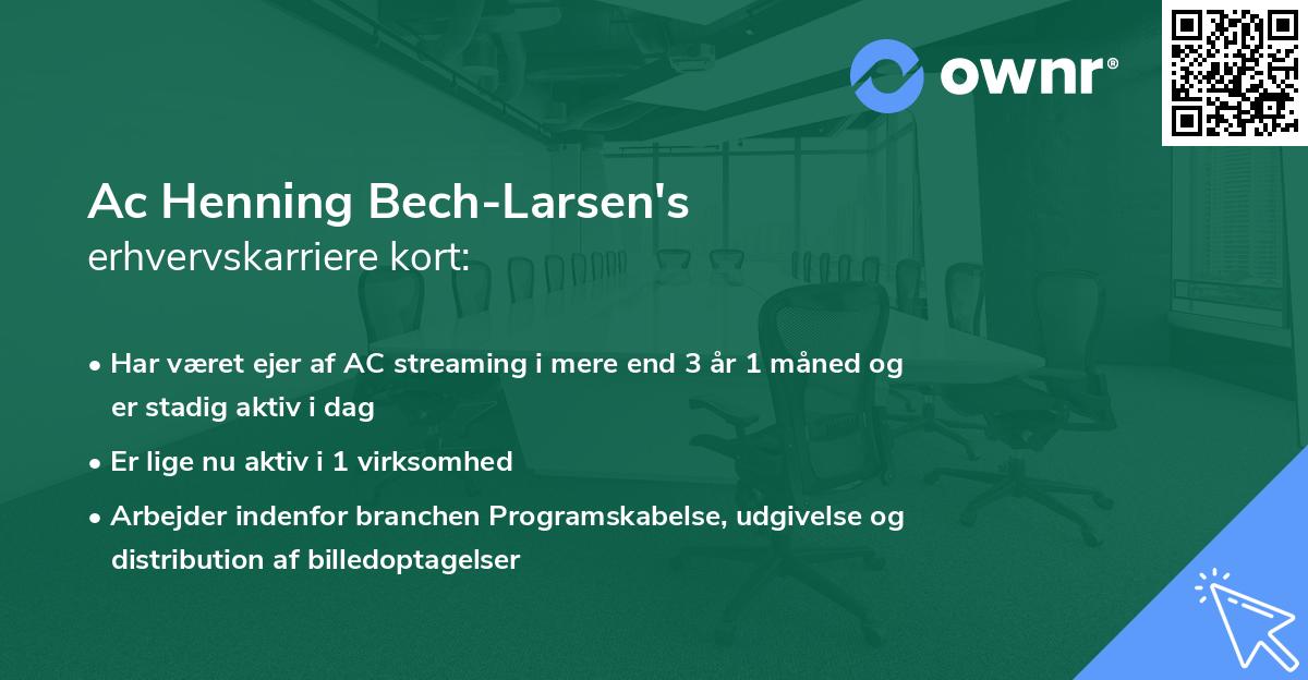 Ac Henning Bech-Larsen's erhvervskarriere kort