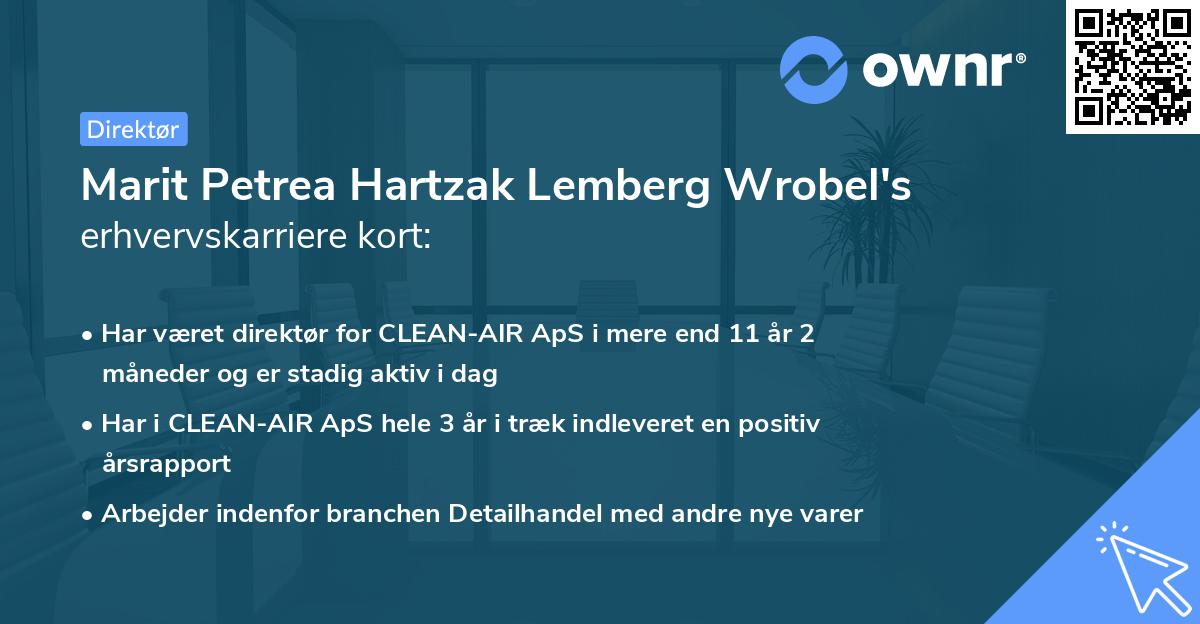Marit Petrea Hartzak Lemberg Wrobel's erhvervskarriere kort