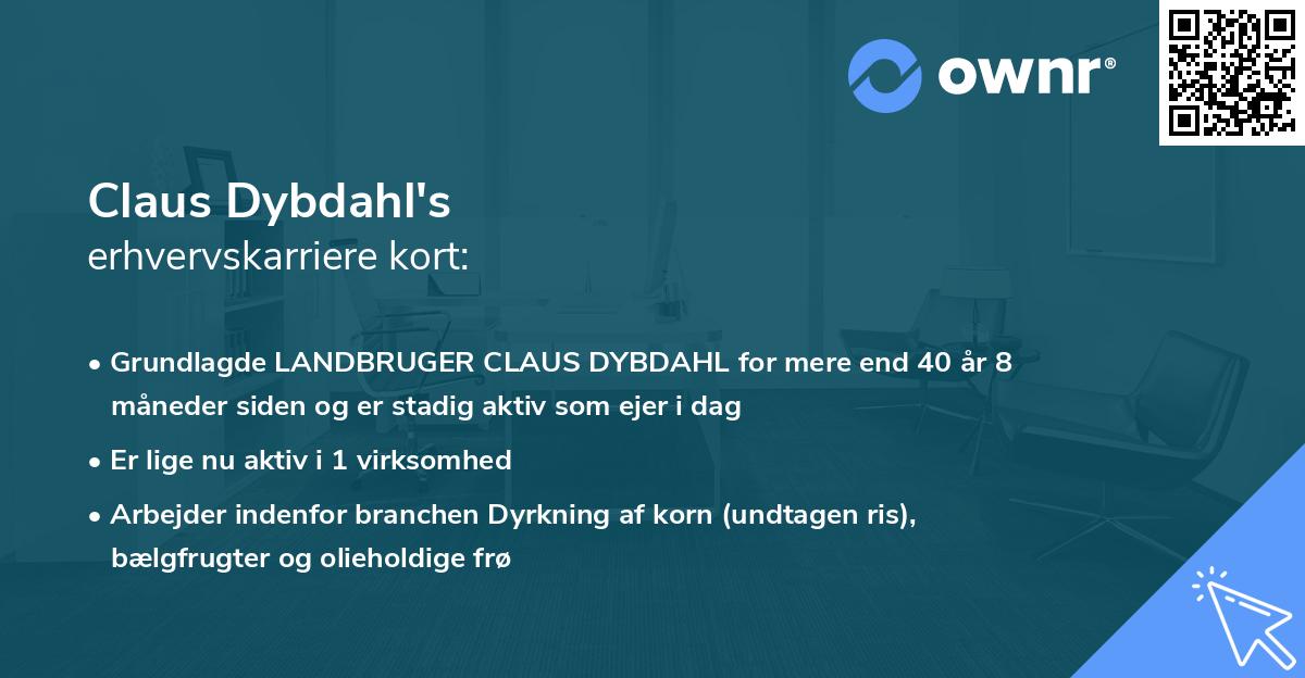 Claus Dybdahl's erhvervskarriere kort