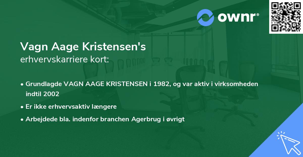 Vagn Aage Kristensen's erhvervskarriere kort