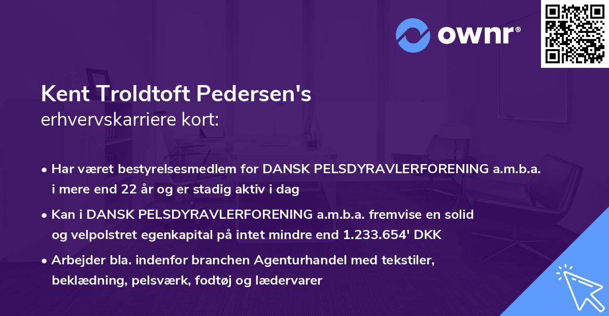 Kent Troldtoft Pedersen's erhvervskarriere kort
