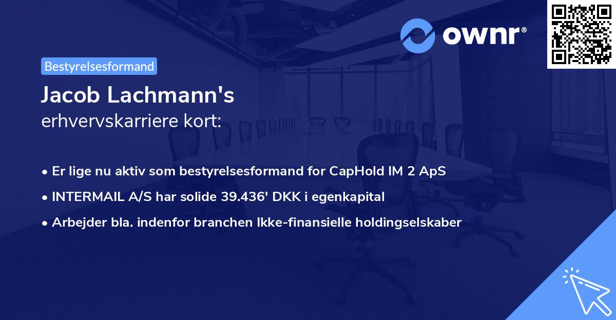 Jacob Lachmann's erhvervskarriere kort