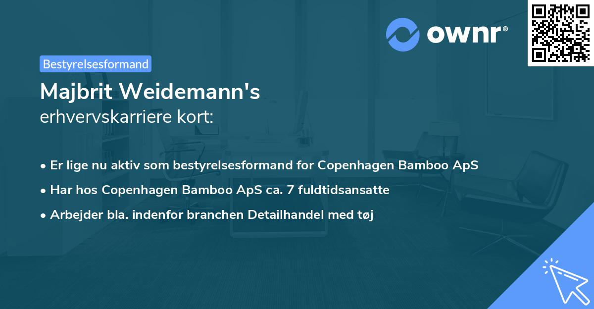 Majbrit Weidemann's erhvervskarriere kort