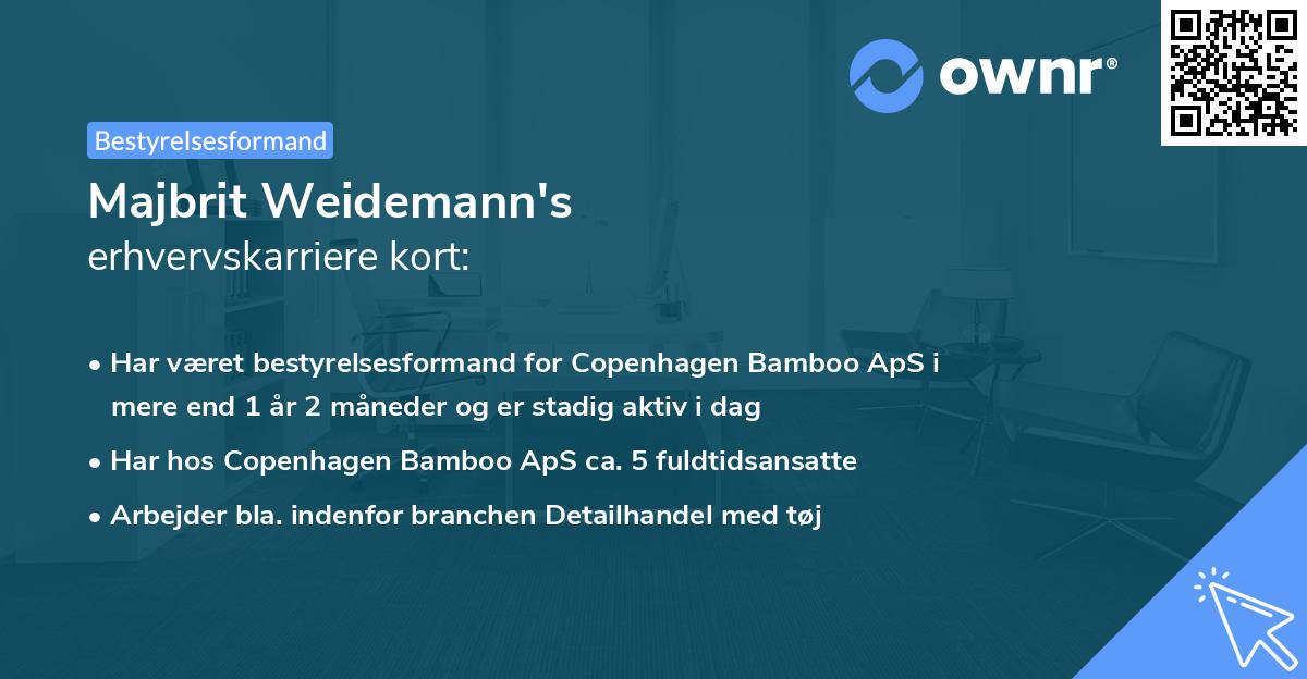 Majbrit Weidemann's erhvervskarriere kort