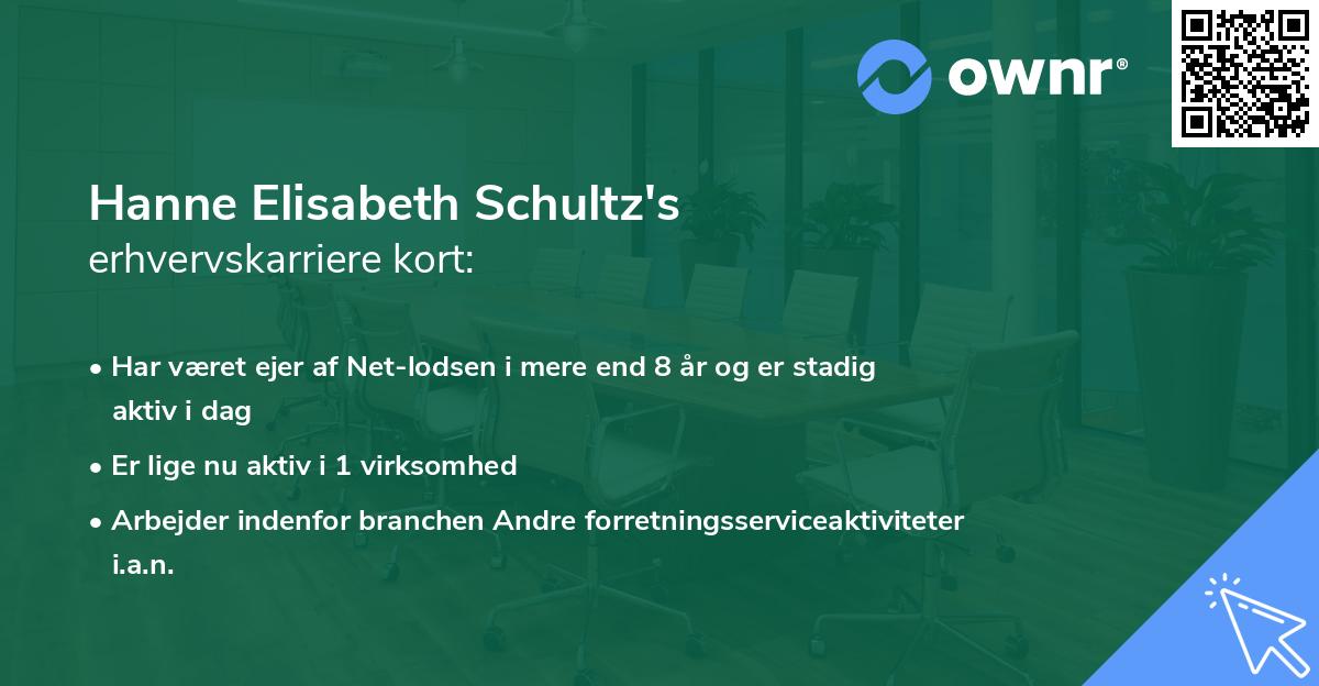 Hanne Elisabeth Schultz's erhvervskarriere kort