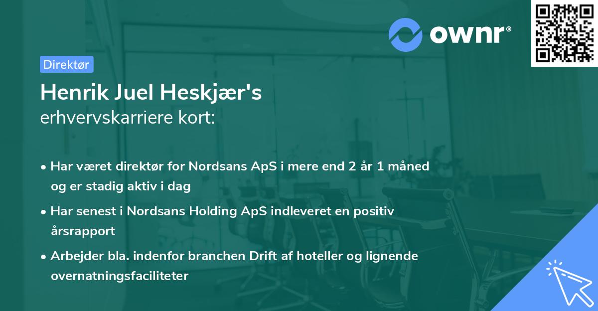 Henrik Juel Heskjær's erhvervskarriere kort