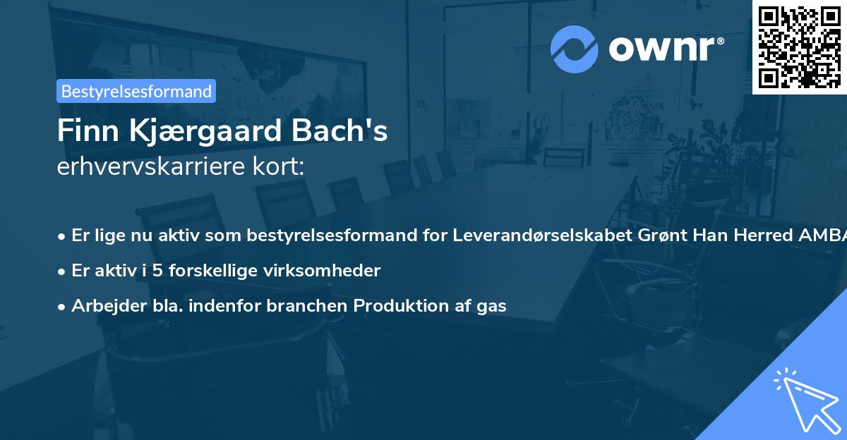 Finn Kjærgaard Bach's erhvervskarriere kort