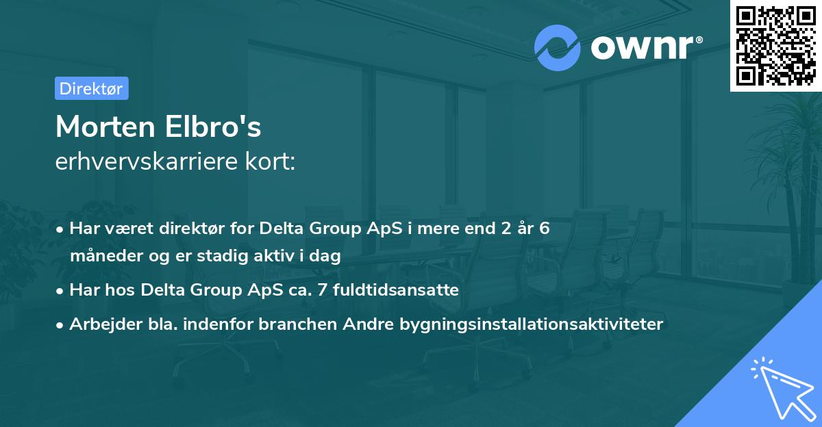 Morten Elbro's erhvervskarriere kort