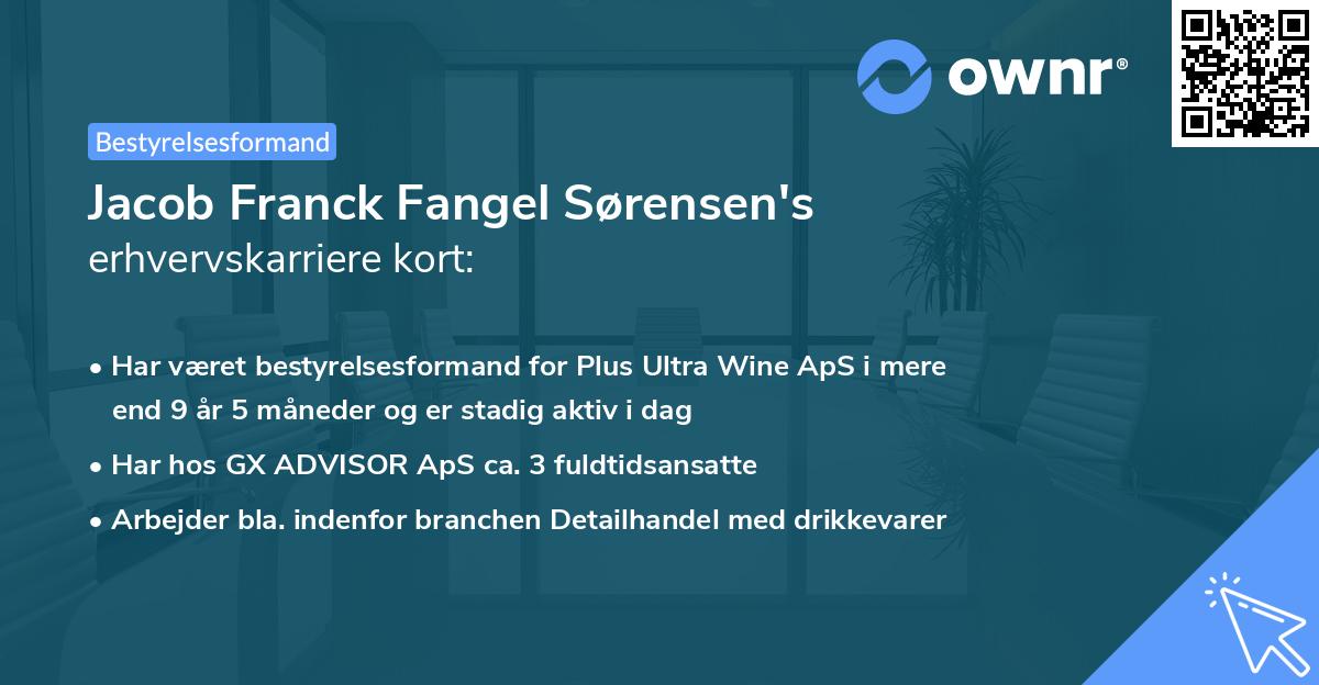 Jacob Franck Fangel Sørensen's erhvervskarriere kort
