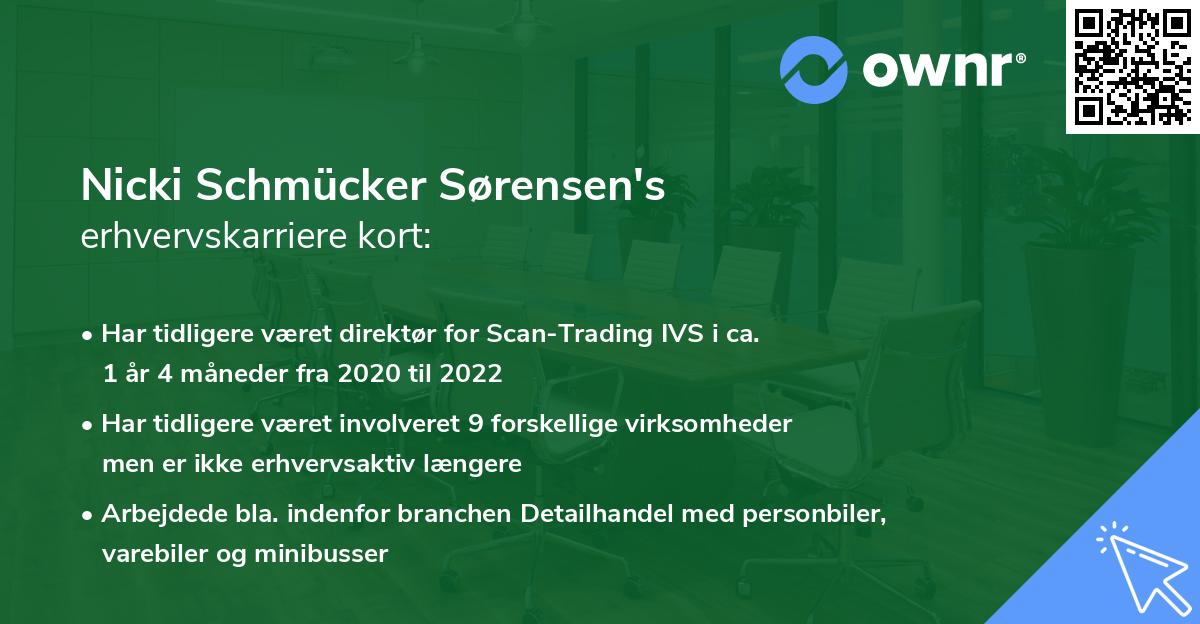 Nicki Schmücker Sørensen's erhvervskarriere kort