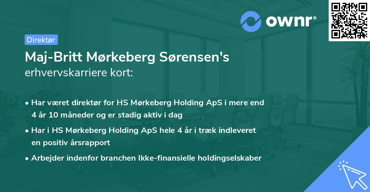 Maj-Britt Mørkeberg Sørensen's erhvervskarriere kort
