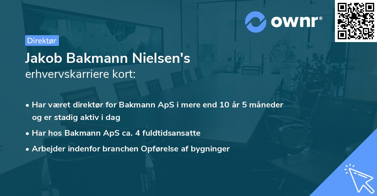 Jakob Bakmann Nielsen's erhvervskarriere kort