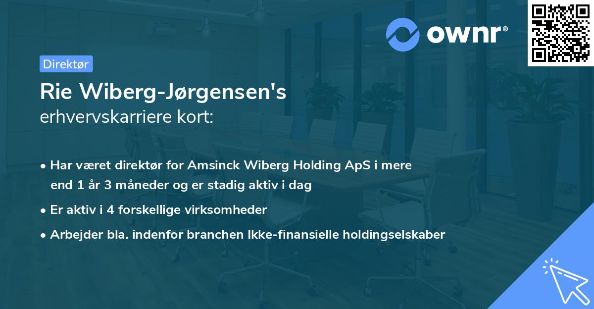 Rie Wiberg-Jørgensen's erhvervskarriere kort