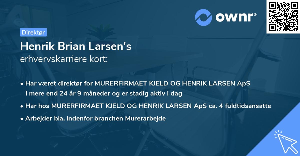 Henrik Brian Larsen's erhvervskarriere kort