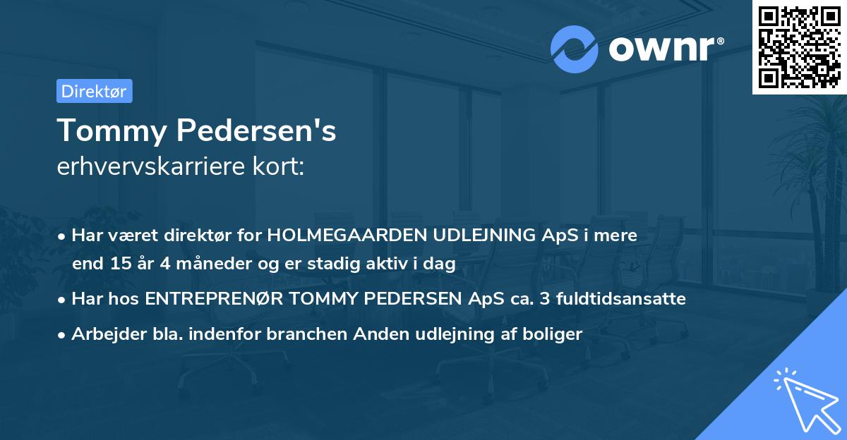 Tommy Pedersen's erhvervskarriere kort