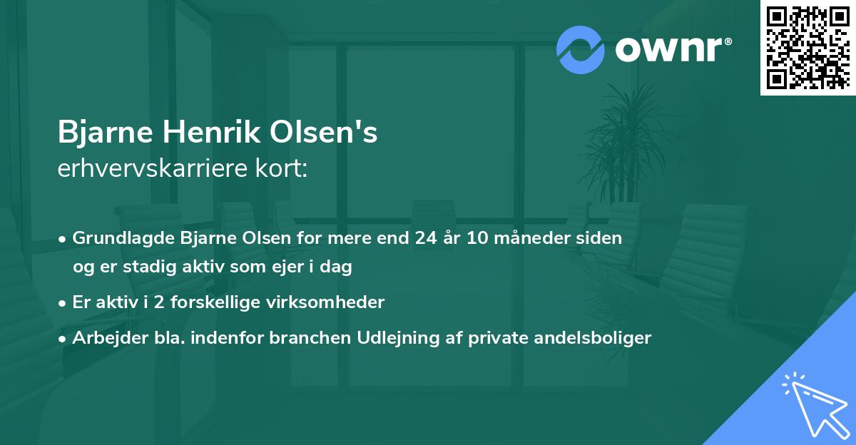 Bjarne Henrik Olsen's erhvervskarriere kort