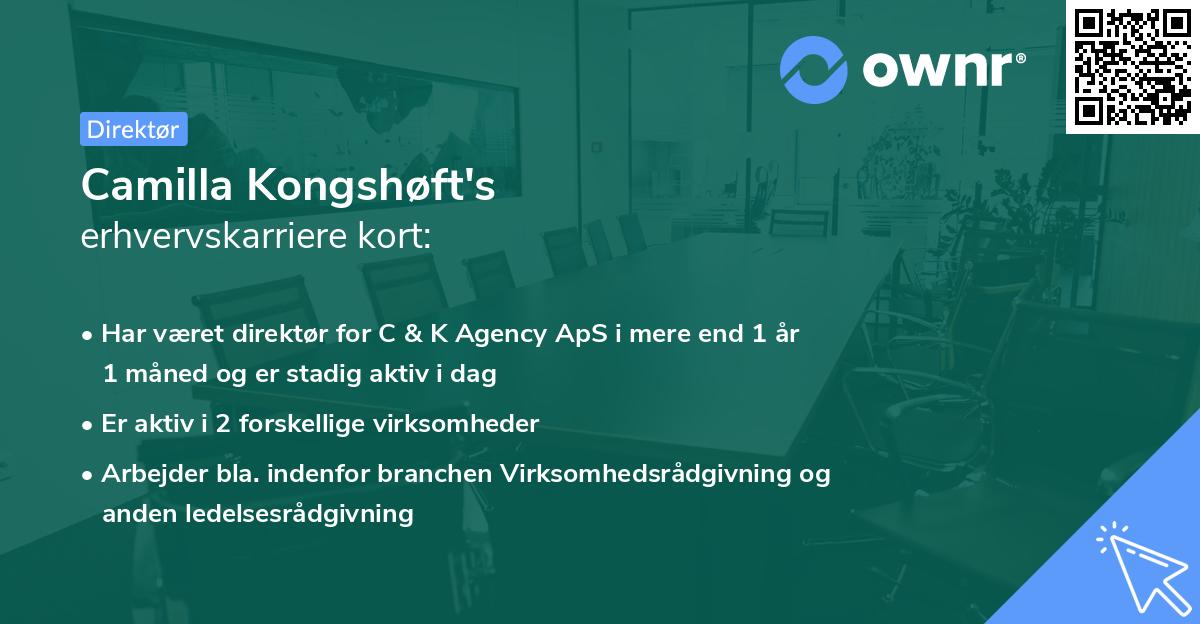 Camilla Kongshøft's erhvervskarriere kort
