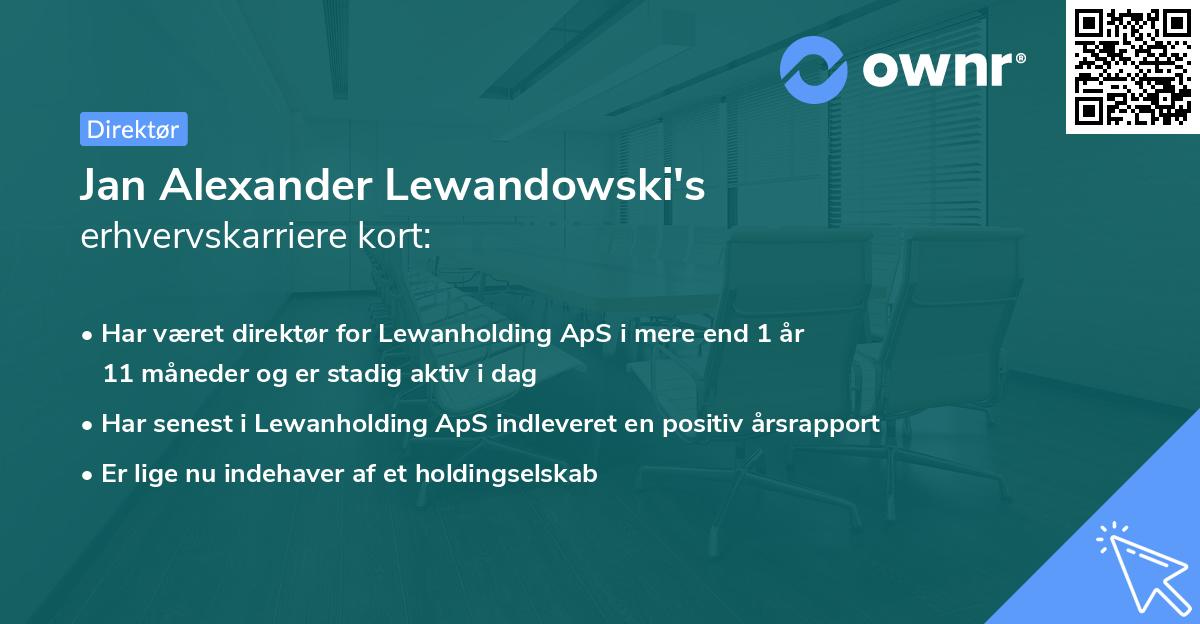 Jan Alexander Lewandowski's erhvervskarriere kort