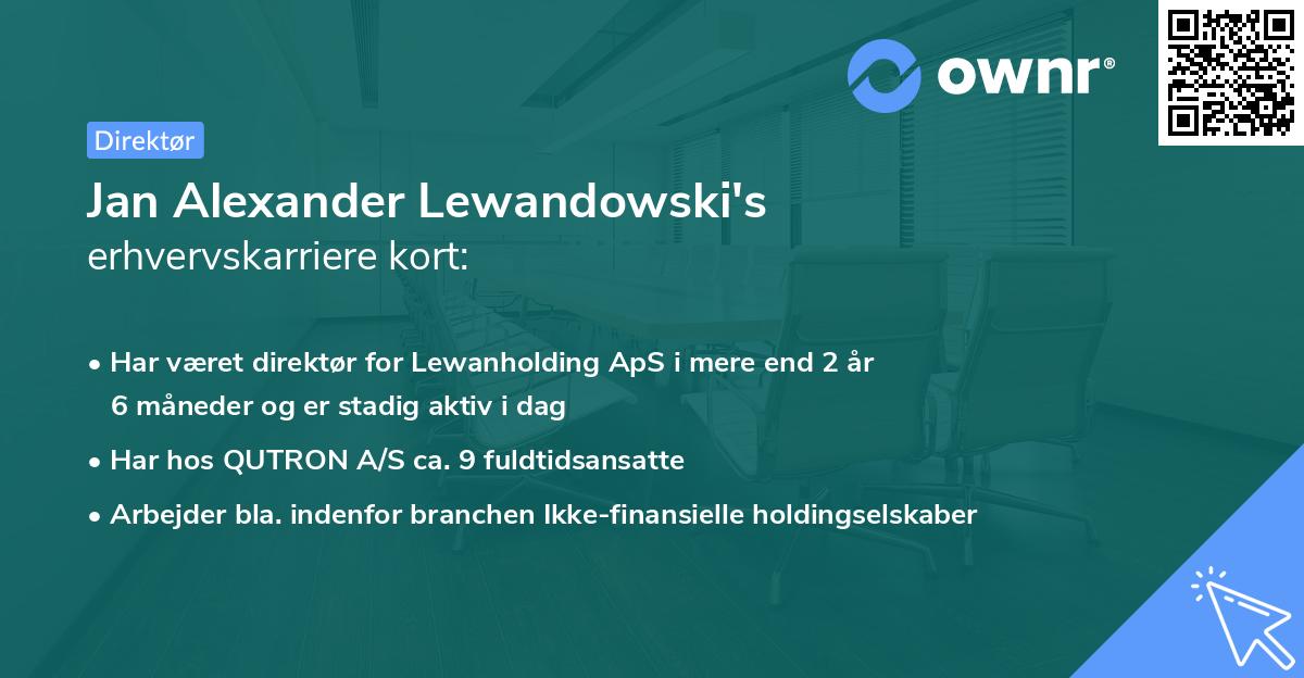 Jan Alexander Lewandowski's erhvervskarriere kort