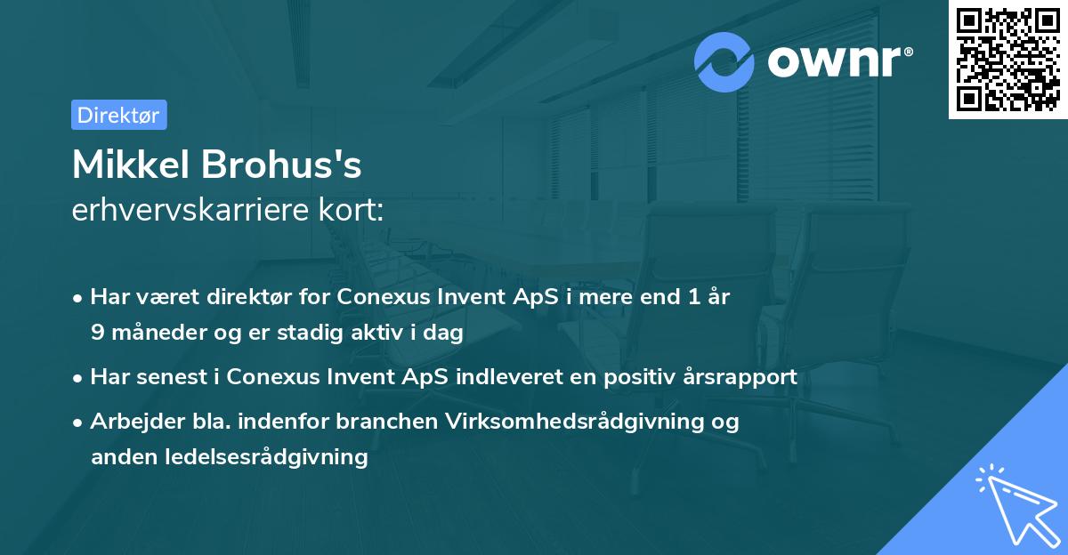 Mikkel Brohus's erhvervskarriere kort