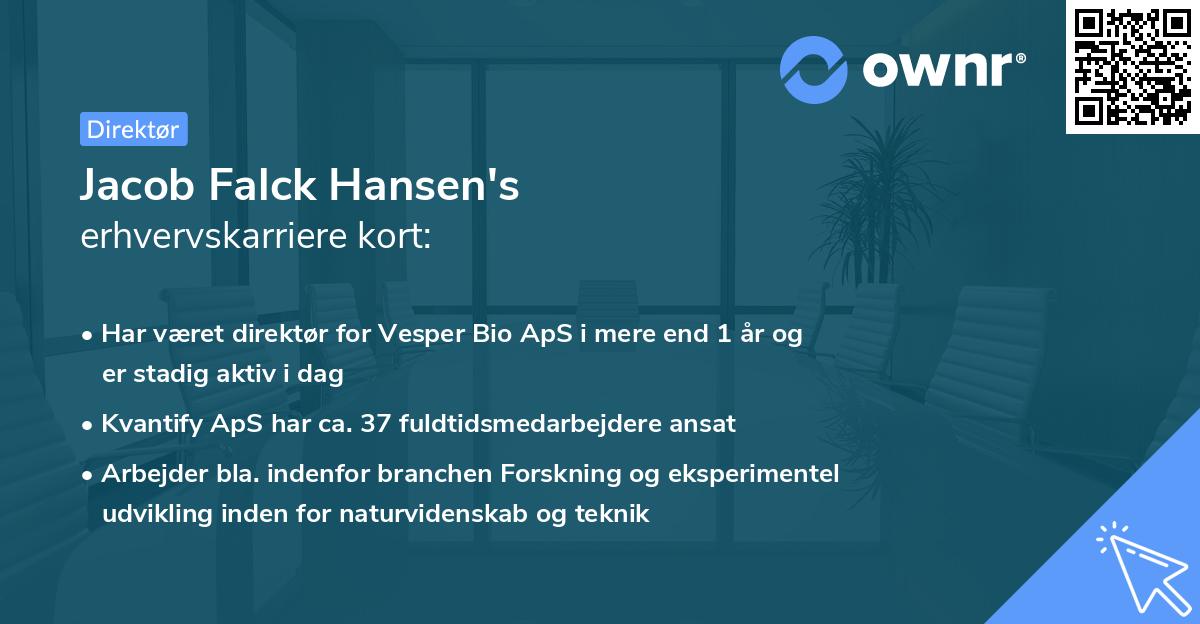 Jacob Falck Hansen's erhvervskarriere kort