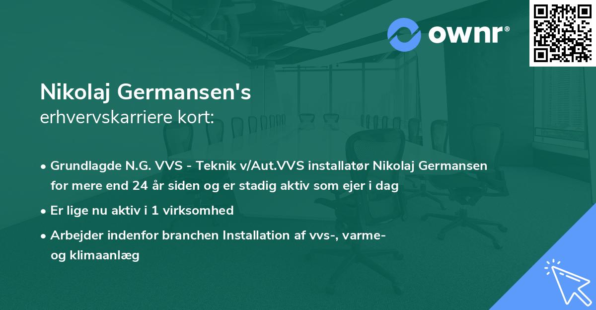 Nikolaj Germansen's erhvervskarriere kort