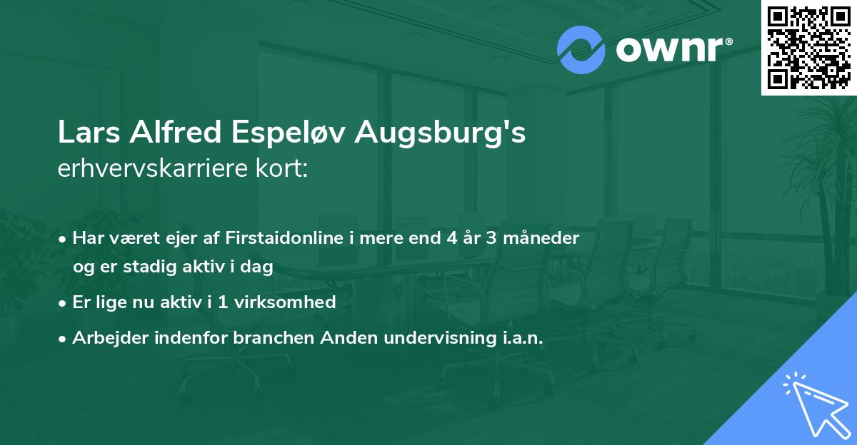 Lars Alfred Espeløv Augsburg's erhvervskarriere kort