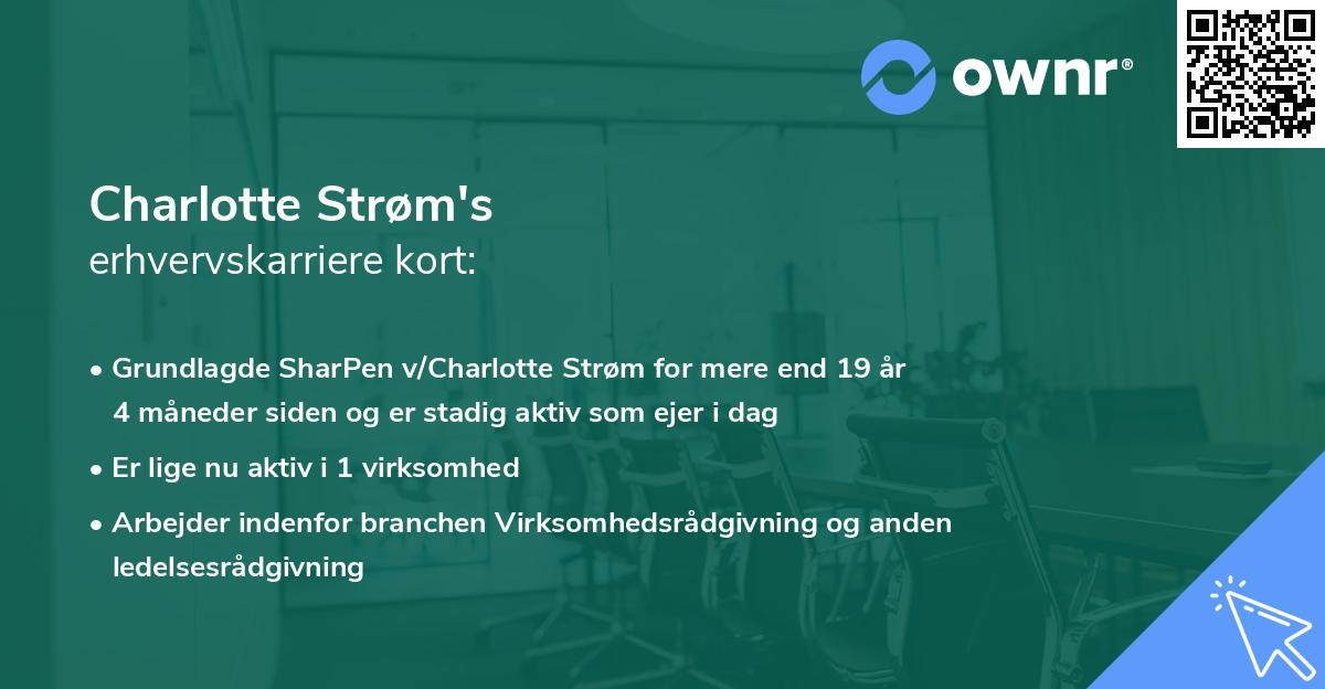 Charlotte Strøm's erhvervskarriere kort