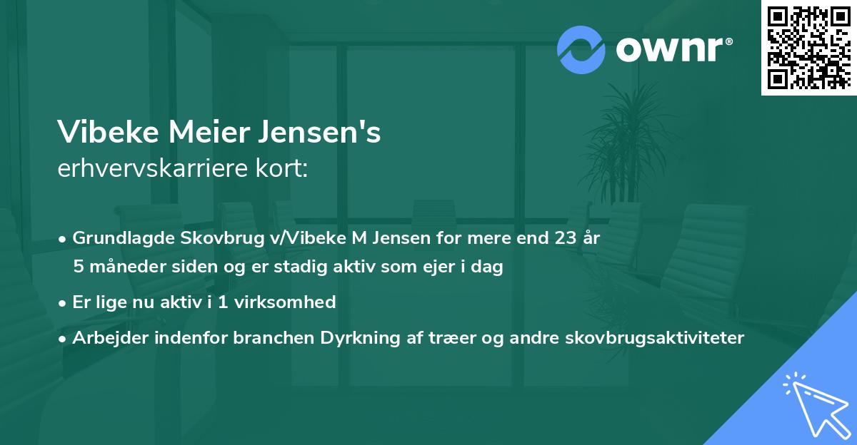 Vibeke Meier Jensen's erhvervskarriere kort