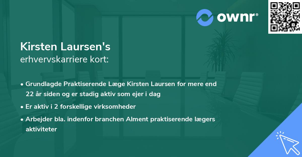 Kirsten Laursen's erhvervskarriere kort