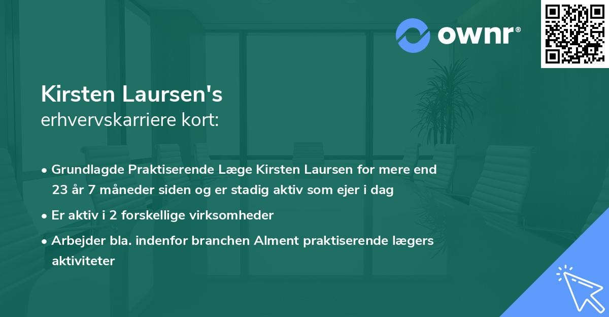 Kirsten Laursen's erhvervskarriere kort