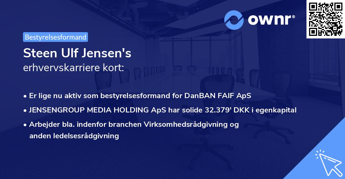 Steen Ulf Jensen's erhvervskarriere kort