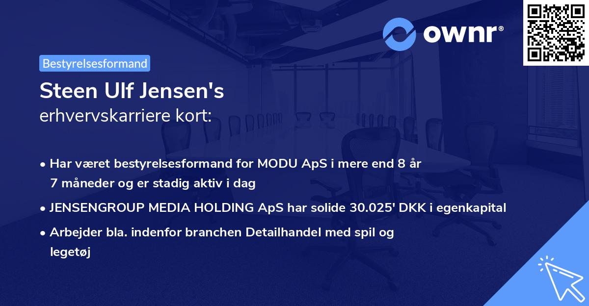 Steen Ulf Jensen's erhvervskarriere kort