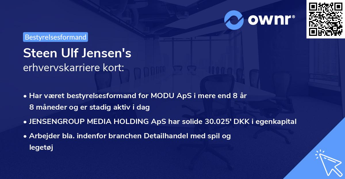 Steen Ulf Jensen's erhvervskarriere kort