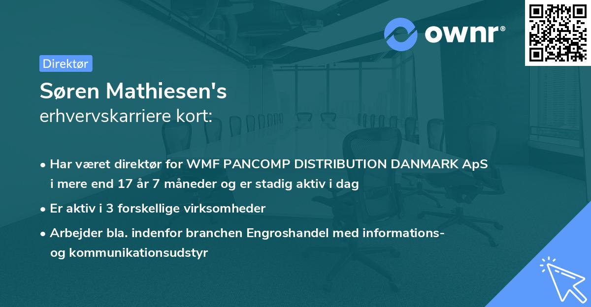 Søren Mathiesen's erhvervskarriere kort