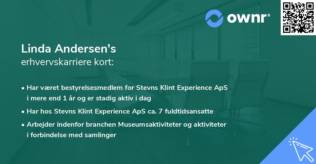 Linda Andersen's erhvervskarriere kort