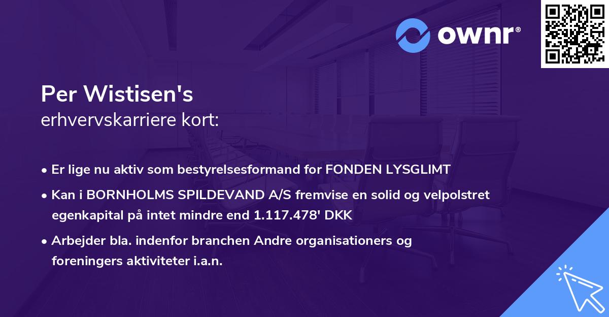 Per Wistisen's erhvervskarriere kort