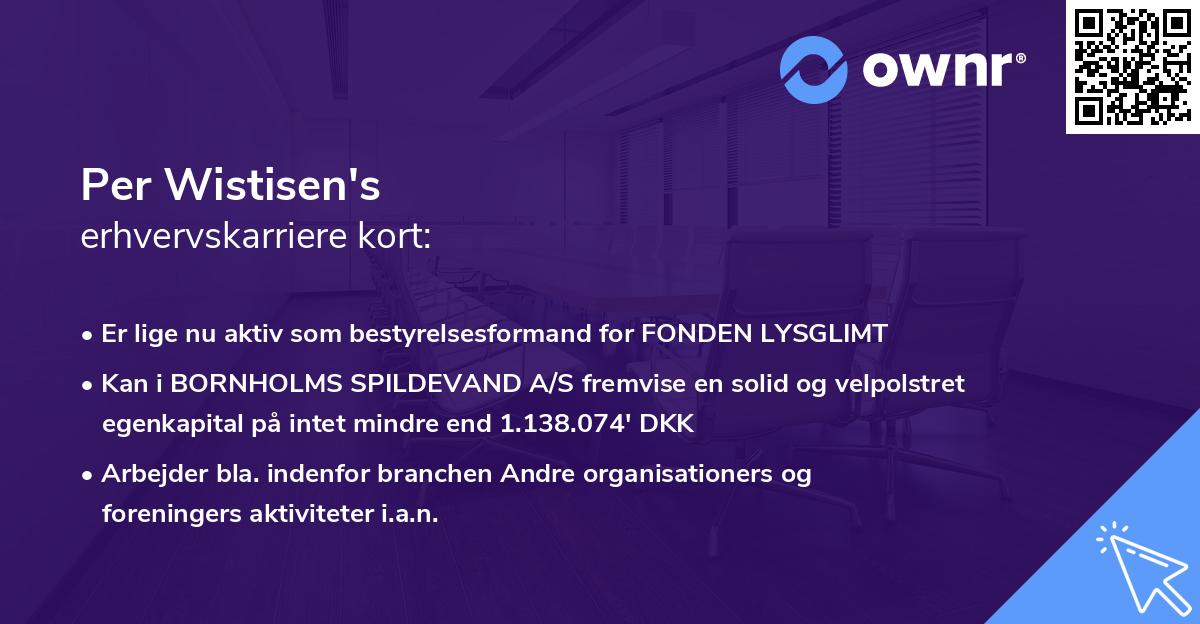 Per Wistisen's erhvervskarriere kort