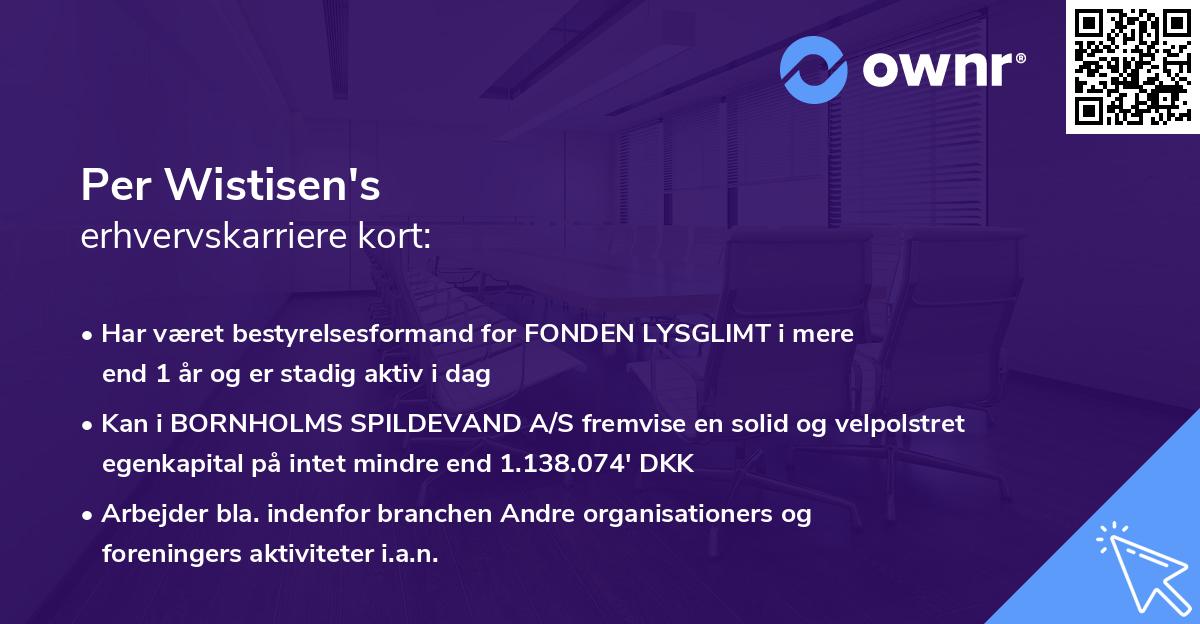 Per Wistisen's erhvervskarriere kort
